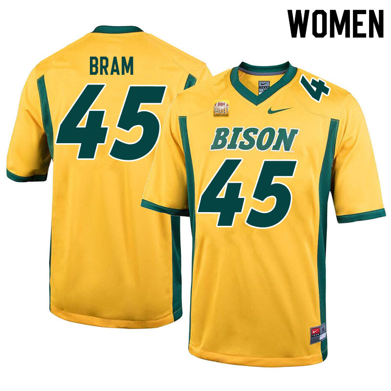 Women #45 Jack Bram North Dakota State Bison College Football Jerseys Sale-Yellow